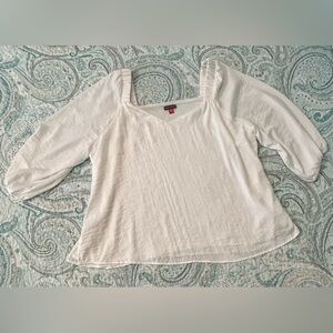 Vince Camuto White Sweetheart Neckline Fully Lined Blouse Size 2X